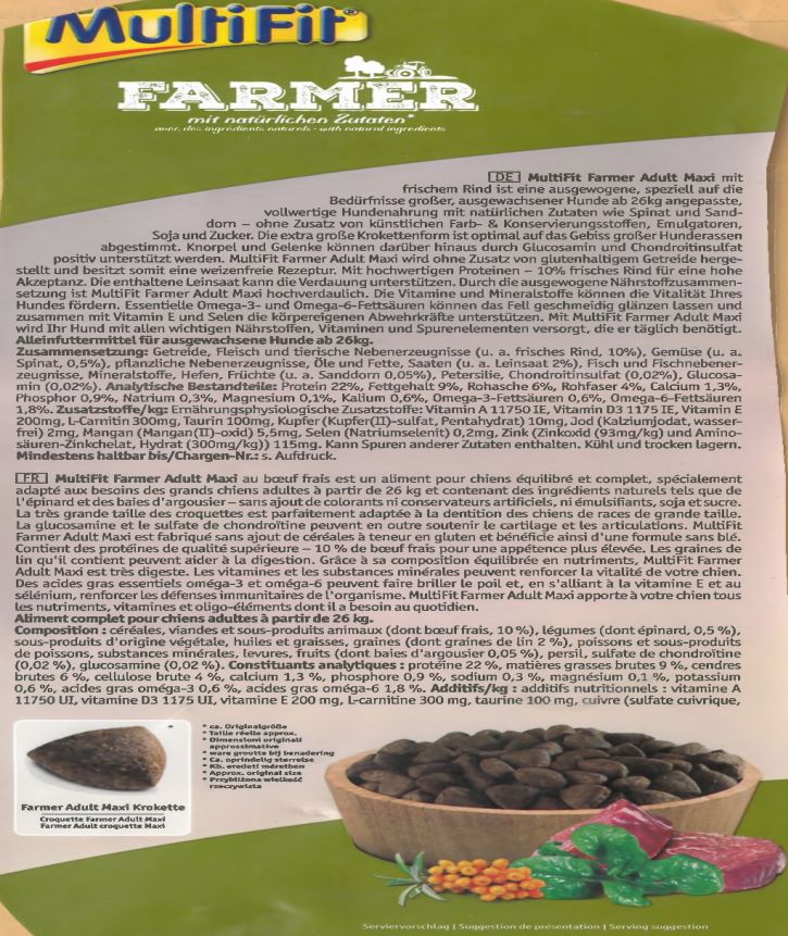 Bild von Seite Farmers Multifit - Inhaltsstoffe