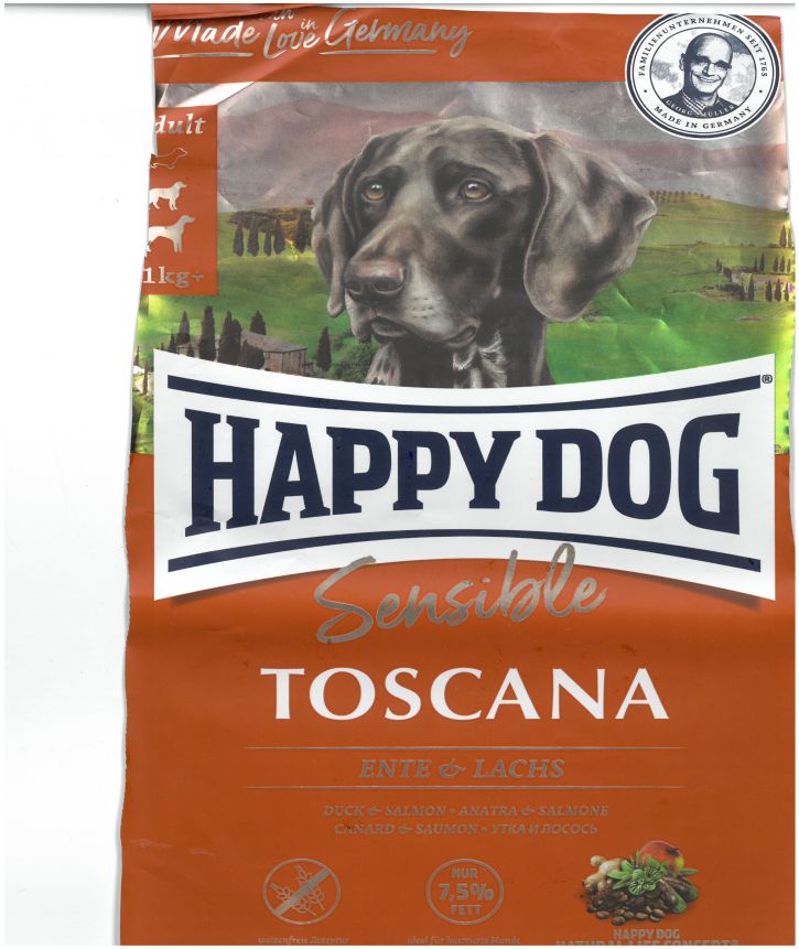 Bild von Hundefutter Happy Dog Toscana Vorderseite